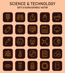 Poster - Intricate science and technology themed icon collection showcasing modern minimalistic design principles for