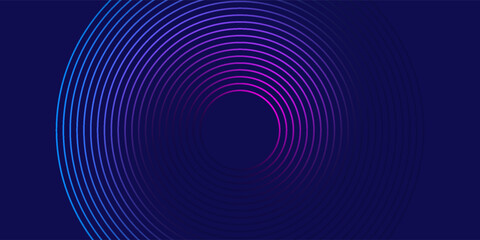 Aufkleber - Blue abstract background with glowing circles. Swirl circular lines pattern. Geometric spiral. Twirl element. Modern graphic design. Futuristic technology concept.