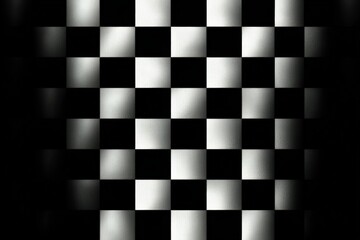 Leinwandbilder - Abstract black and white checkered pattern with faded light effect creating a modern geometric design suitable for digital backgrounds and artistic projects