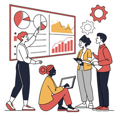 Poster - Diverse Business Team Analyzing Data Charts During Meeting