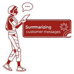 Poster - Red Robot Summarizing Customer Messages