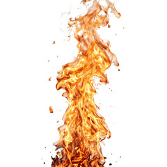 Wall Mural - Dynamic burst of liquid fire in suspension against a pure, pristine isolated canvas