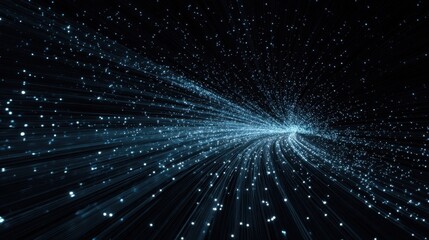 Aufkleber - An ethereal representation of a data tunnel filled with dynamic light patterns that illustrate the convergence of technology and communication emphasizing the power of the digital revolution.