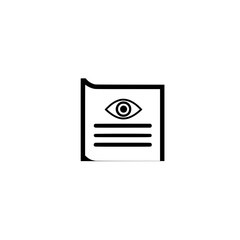 Poster - Text Document Icon with Eye Symbol for Content Preview Visibility or Read Access Illustration
