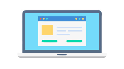 Laptop computer online form vector illustration for website and application ui design