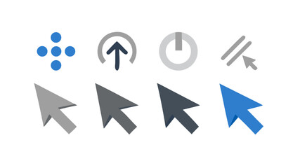 Collection of cursor arrow pointers and interface symbols for web and app design