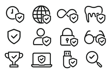 Poster - Security and protection vector illustration featuring technology and privacy icons