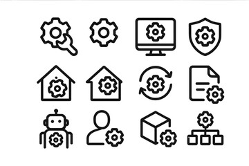 Poster - Technology and automation icons vector illustration for interface and web design