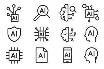 Poster - Artificial intelligence technology vector illustration - icons for digital design and tech concepts