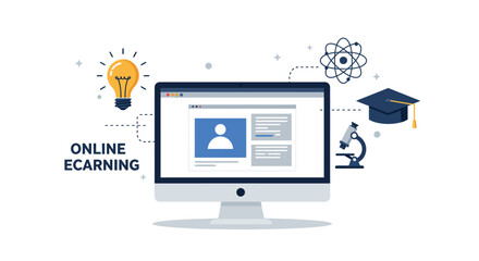Leinwandbilder - Online learning platform vector illustration - educational design for digital learning concepts