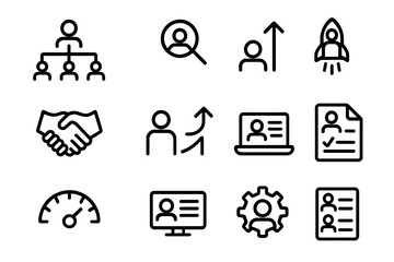 Aufkleber - Black and white business icons vector illustration for web and print design