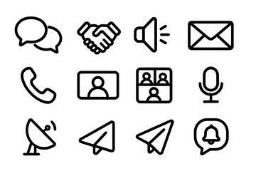 Poster - Communication icons vector illustration for digital interface design
