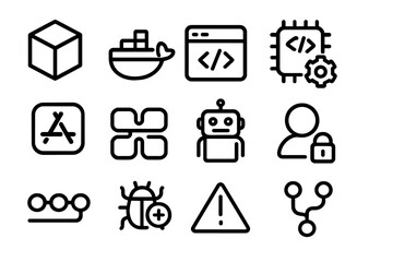 Poster - Technology and coding icons vector illustration for digital design projects