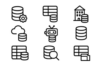 Poster - Database and technology icons vector illustration for digital design projects