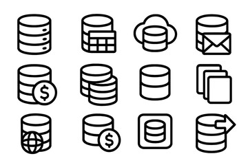 Poster - Data and storage icons vector illustration for technology design projects