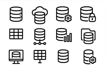 Poster - Database technology icon set vector illustration for digital design and interface