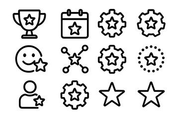 Poster - Achievement and recognition icons vector illustration for digital design and interface