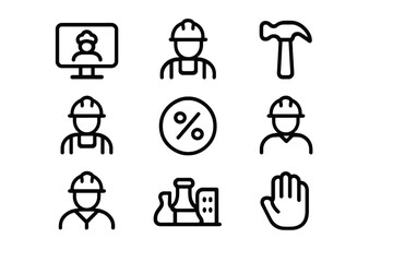 Poster - Construction and safety icon set vector illustration