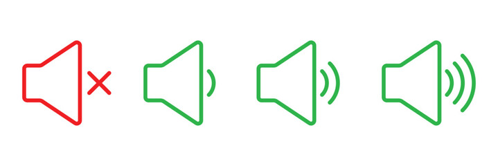 Poster - Speaker icon vector illustration. volume sign and symbol. loudspeaker icon. sound symbol. Speaker Set Icon. Sound Icon. volume icon vector. Volume icon simple illustration logo art. Design eps 10. 