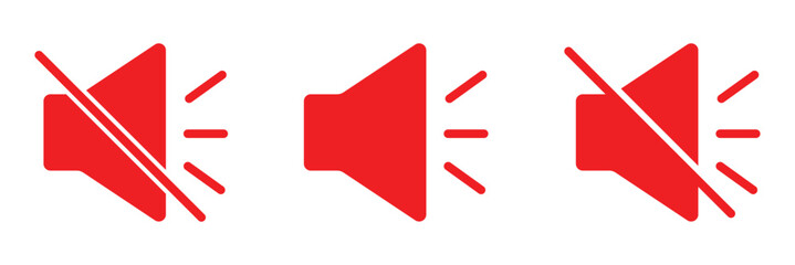 Poster - Black Outline Speaker Icon. Graphic Element Vector Icon Representing Volume, Sound, or Output. Speaker icon vector. volume sign and symbol. loudspeaker icon. sound symbol. Sound volume icons set. 