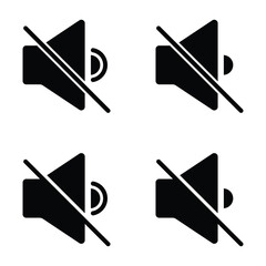 Poster - speaker icon set. noise icons symbol. sound level. silent signs. Volume symbol. Megaphone icons set. Loudspeaker megaphone icon collection. Shout announce. Loud speaker public announcement. EPS 10. 