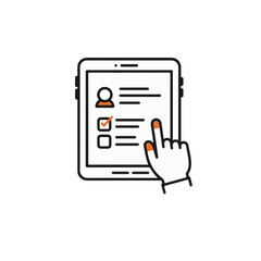 Poster - Digital Check List on Tablet, Simplified Icon, Smart Device Interaction. 