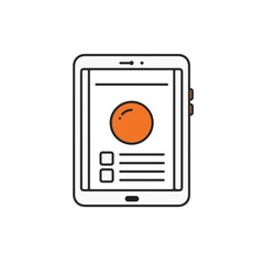 Fototapete - Illustration of a digital tablet with a diagram displaying on the screen.