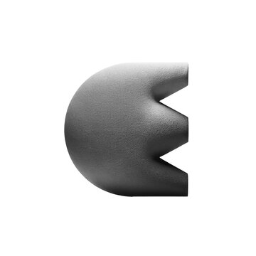 Abstract Monochromatic Letter E. Noisy Edgy Geometric Shapes with gradient