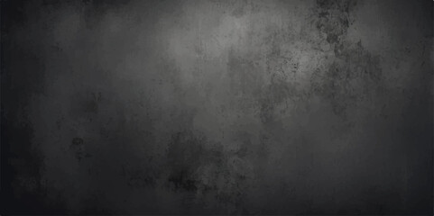 Poster - Old dirty black concrete wall with a dark grunge metal texture