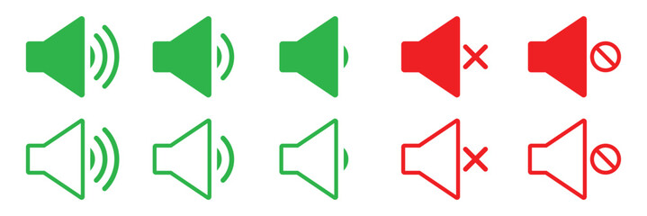 Poster - Speaker icon vector illustration. volume sign and symbol. loudspeaker icon. sound symbol. Speaker Set Icon. Sound Icon. volume icon vector. Volume icon simple illustration logo art. Design eps 10. 