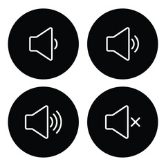 Poster - Speaker volume icon with sound waves. Speaker icon vector illustration. volume sign and symbol. loudspeaker icon. sound symbol. speaker on, off. Mute and silent icon set. Design eps 10. 