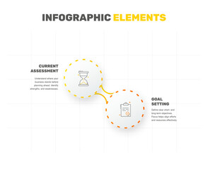 Poster - Vector template circle infographics. Business concept with 2 options and parts. Two steps for content, flowchart, timeline, levels. Path step by step