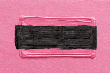 Aufkleber - Pink background with textured black tape overlay, censorship concept, abstract art, vivid color, modern minimal style, emotional expression of restriction and bold contrast