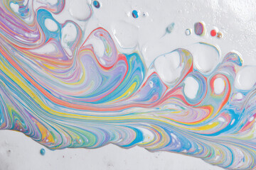 Aufkleber - Colorful marbling pattern, abstract fluid art with swirling pastel ink, vibrant texture, creative experimental design, artistic background, joyful and dynamic movement