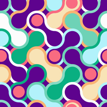 Vector - abstract circles seamless pattern, colored template.