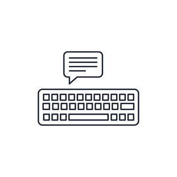 Keyboard with speech bubble for online communication concept  