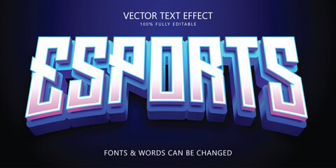 Wall Mural - Blue esport editable text effect, gamer text style