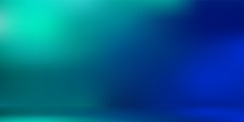 Poster - Studio space with blue-green gradation, abstract background pattern