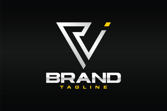 letter RI triangle logo