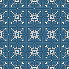 Poster - Geometric Flat Ornament Seamless Pattern Decoration Abstract Repetitive Texture Background