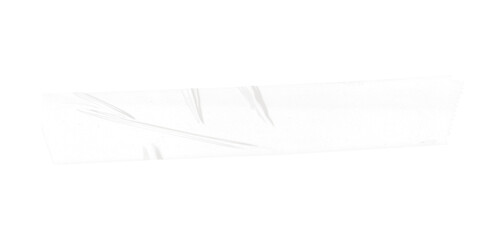 Poster - A panoramic view of a snowy landscape with visible tracks and a black background surrounding it