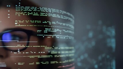 Data scientist analyzes digital information for innovative business strategy