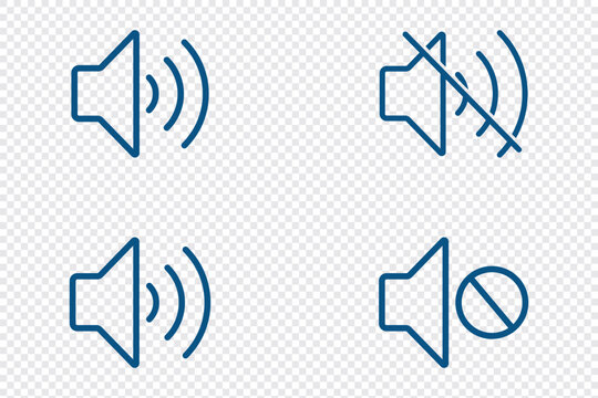 Speaker icon, mute speaker icon, speaker sign vector. Volume icon symbol. stroke designs.
