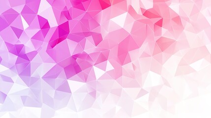 Poster - Abstract geometric pattern of translucent triangles in shades of pink and white.
