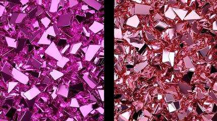 Poster - Shiny, fragmented crystals in shades of pink and rose gold.