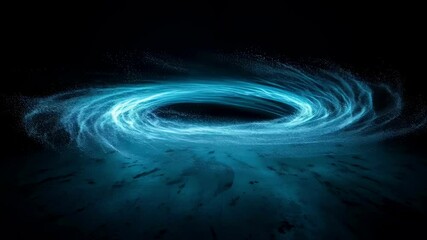 Aufkleber - Bright swirling vortex illuminating dark space with blue light trails creating a mesmerizing cosmic phenomenon, perfect for science fiction or fantasy projects