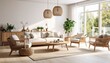 © bizdesigner.1 - Scandinavian minimalist living room – calm space with soft natural light/ 北欧風ミニマルリビングルーム – 柔らかな自然光に包まれた落ち着いた空間