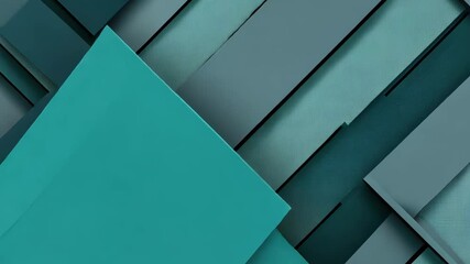 Poster - Explore an intricate composition of layered geometric shapes blending deep blue and teal tones, showcasing modern abstract art