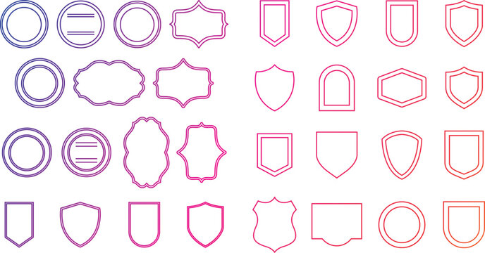 Set of company training badge certificates to determine based on criteria. Vector illustration certified logo design