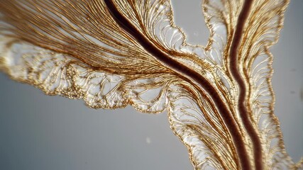 Poster - Microscopic view of a fern leaf revealing intricate veins, spores, and delicate cellular structures, offering a glimpse into the fascinating world of botany and plant biology